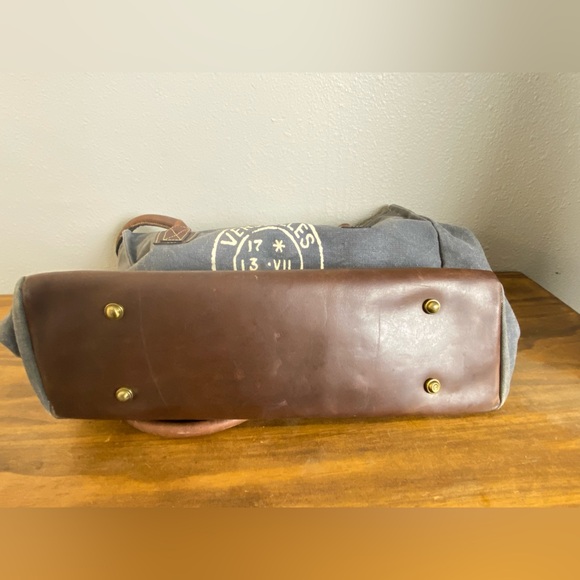 Le Papillon Retro Canvas Leather Large Shoulder Bag - Picture 10 of 16